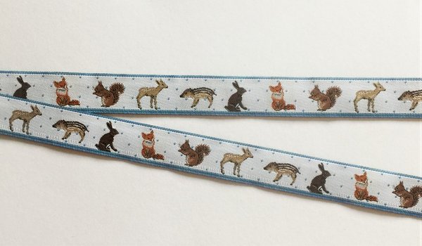 Webband "Tierkinder", 16 mm breit