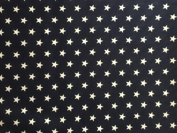Baumwollstoff Petit Stars, dunkelblau-weiß