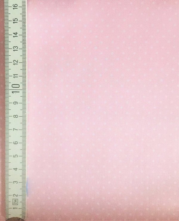 Baumwollstoff Petit Dots, rosa-weiß